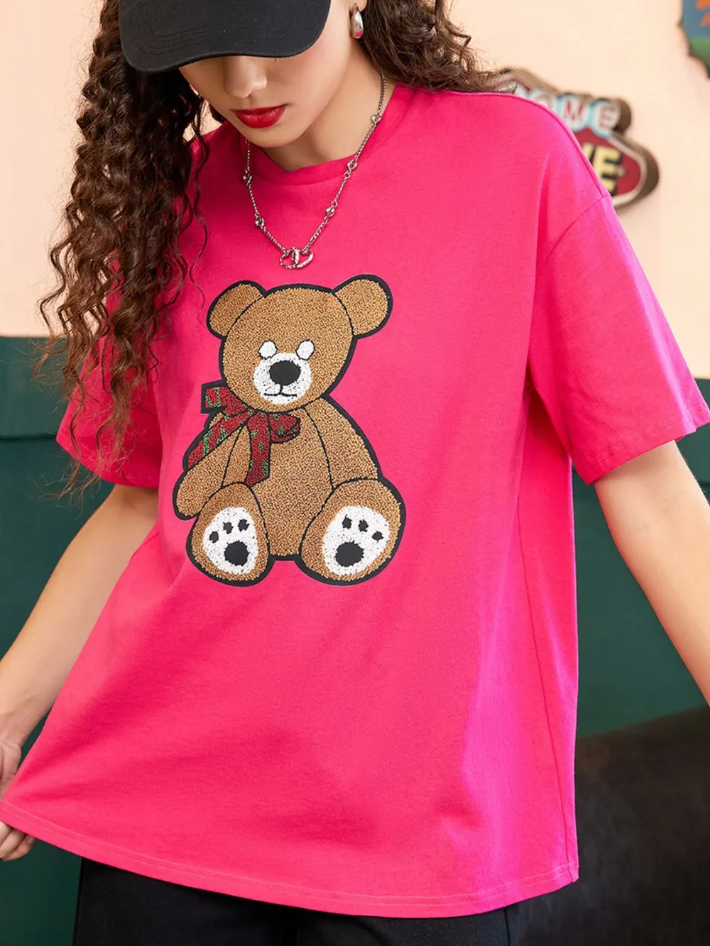Letter Graphic Round Neck Half Sleeve T-Shirt, image 11