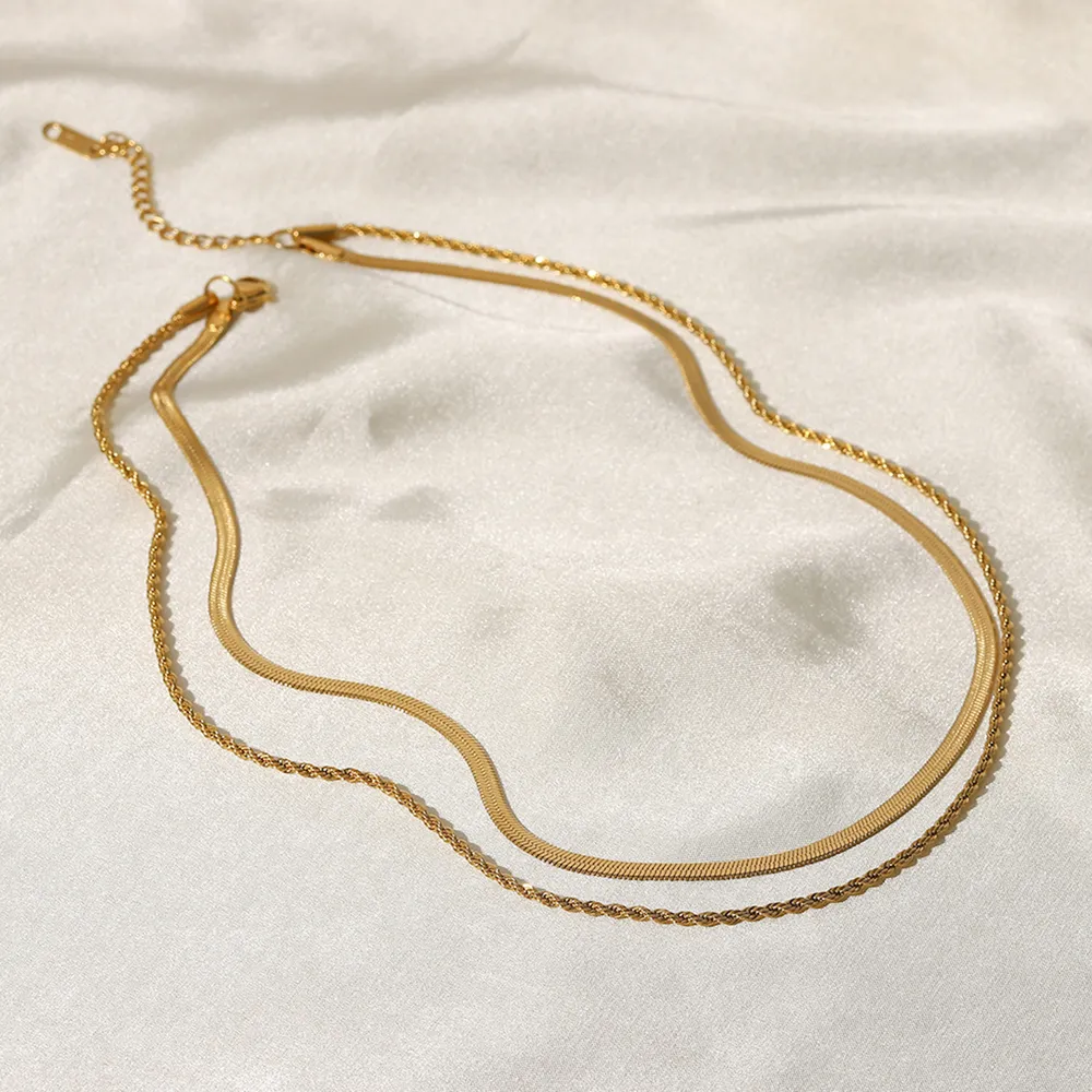 18K Gold-Plated Double-Layered Necklace, image 5