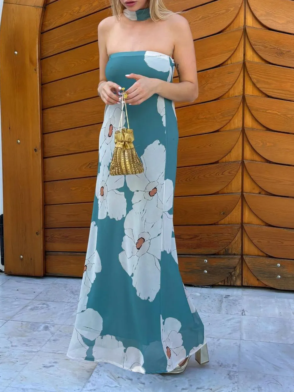 Printed Tube Maxi Dress, image 28