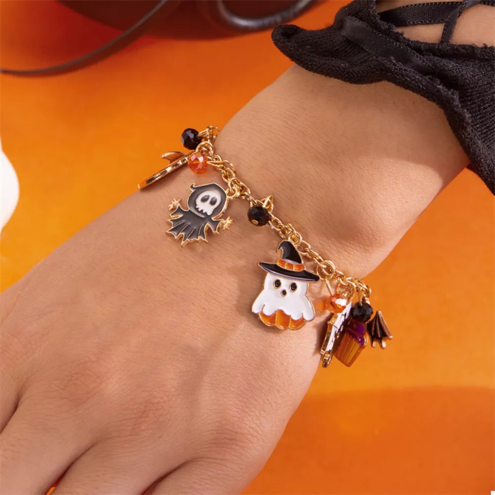 18K Gold-Plated Halloween Charm Bracelet, image 8