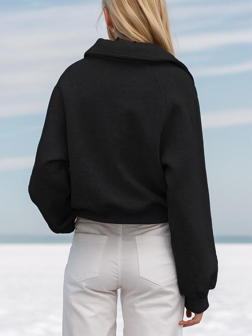 Half Zip Long Sleeve Sweatshirt, image 2