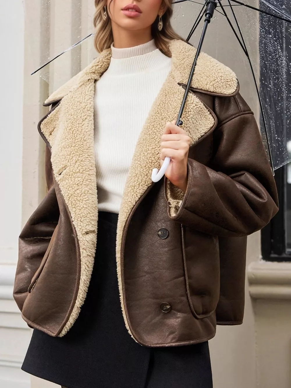 Sherpa Lined Button Down Outerwear