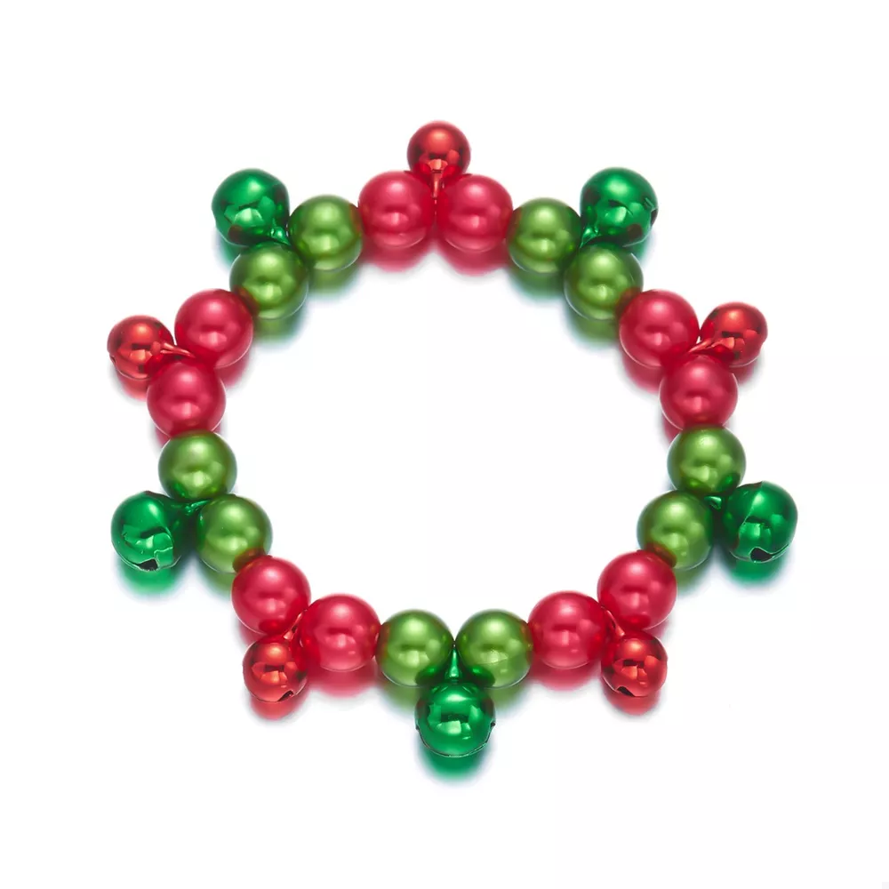 Christmas Holiday Beaded Bell Bracelet, image 6