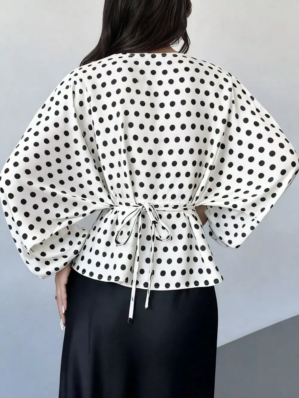 Polka Dot Round Neck Blouse, image 8