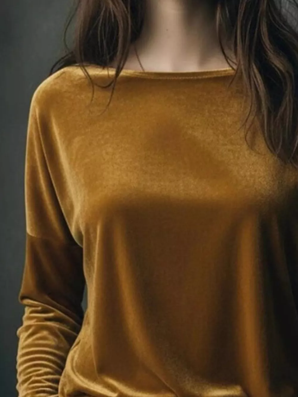 Full Size Velvet Long Sleeve T-Shirt Plus Size, image 13