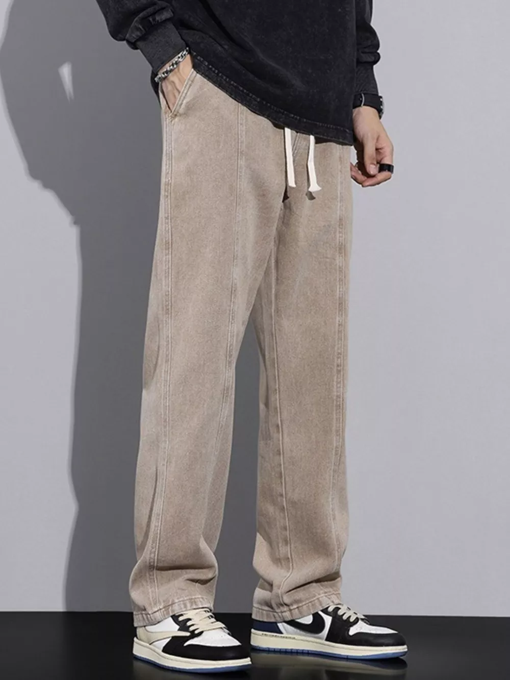 Men's Plus Size Relaxed Fit Drawstring Jeans, image 10