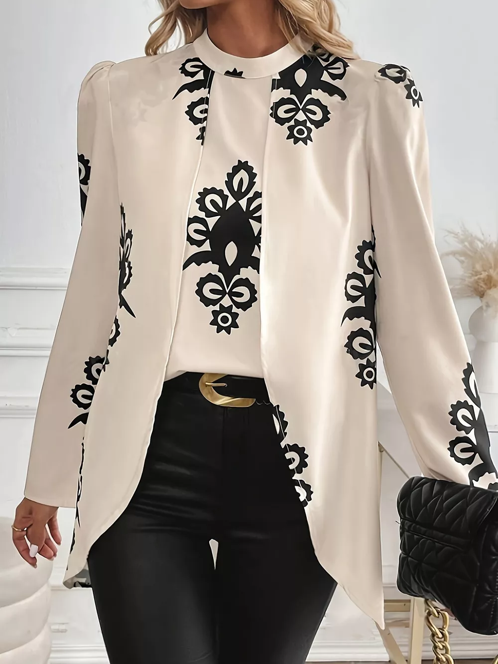 Printed Long Sleeve Blouse, image 5