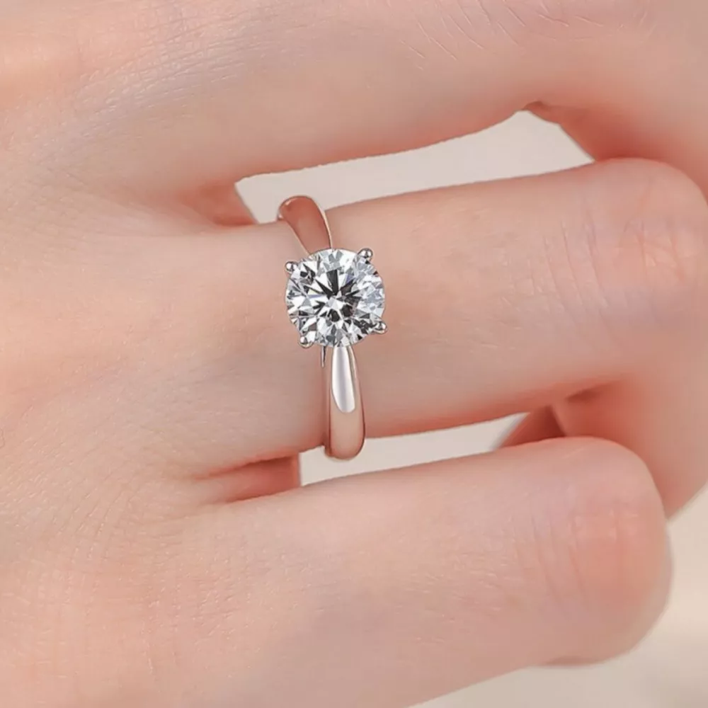 2 Carat Moissanite 925 Sterling Silver Ring, image 5
