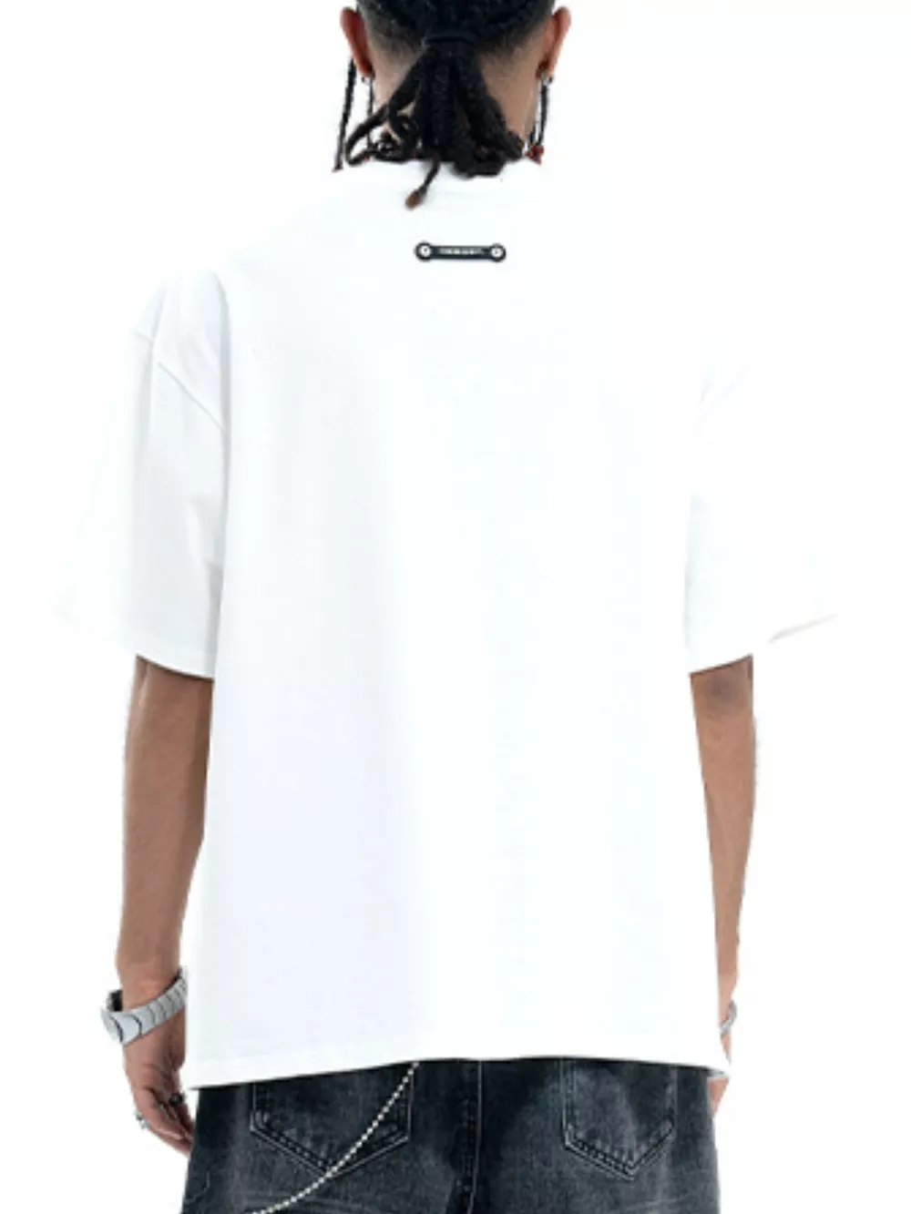 Men's Letter Round Neck Oversized T-Shirt, image 7