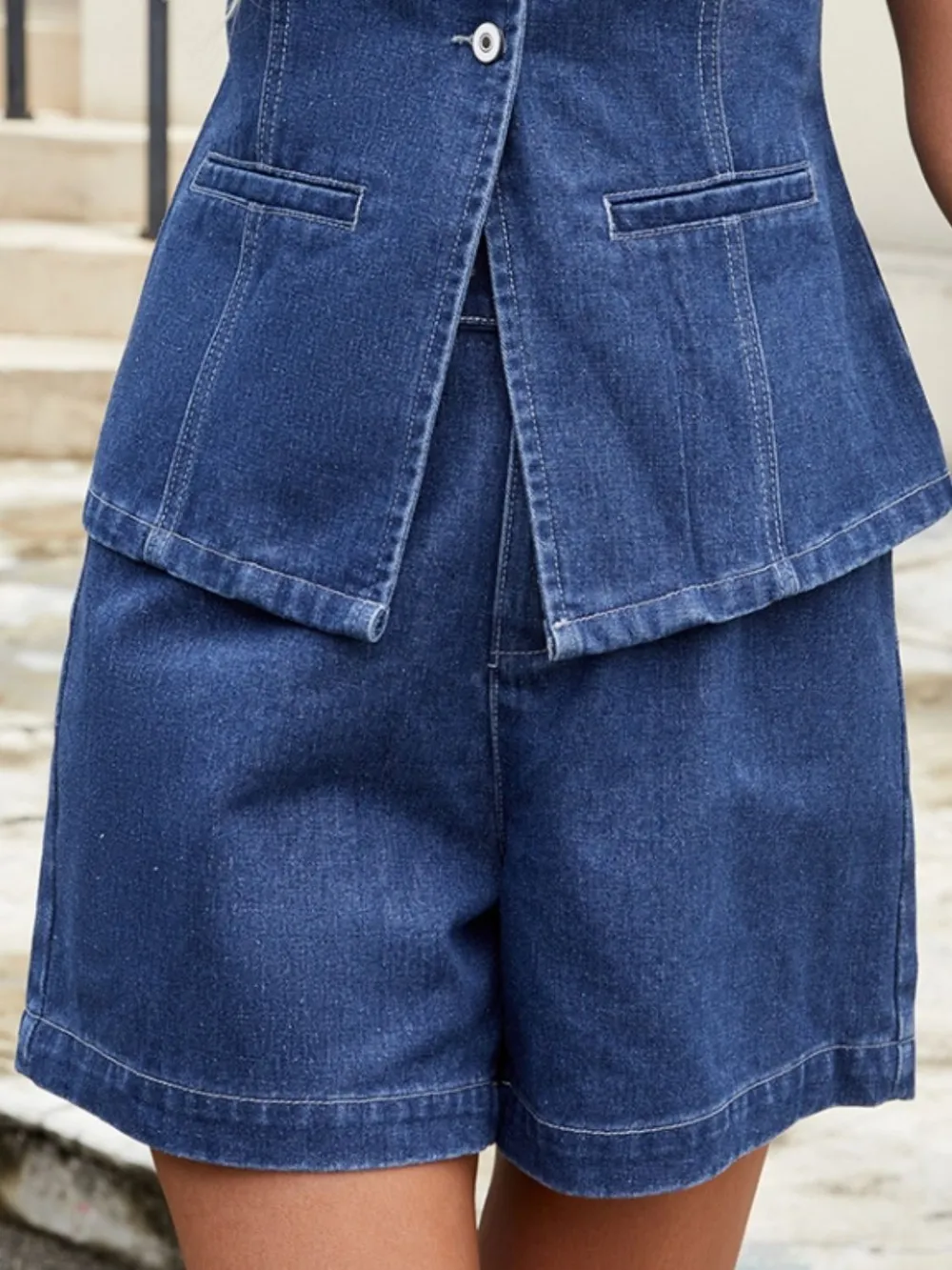 High-Waisted Denim Shorts, image 9