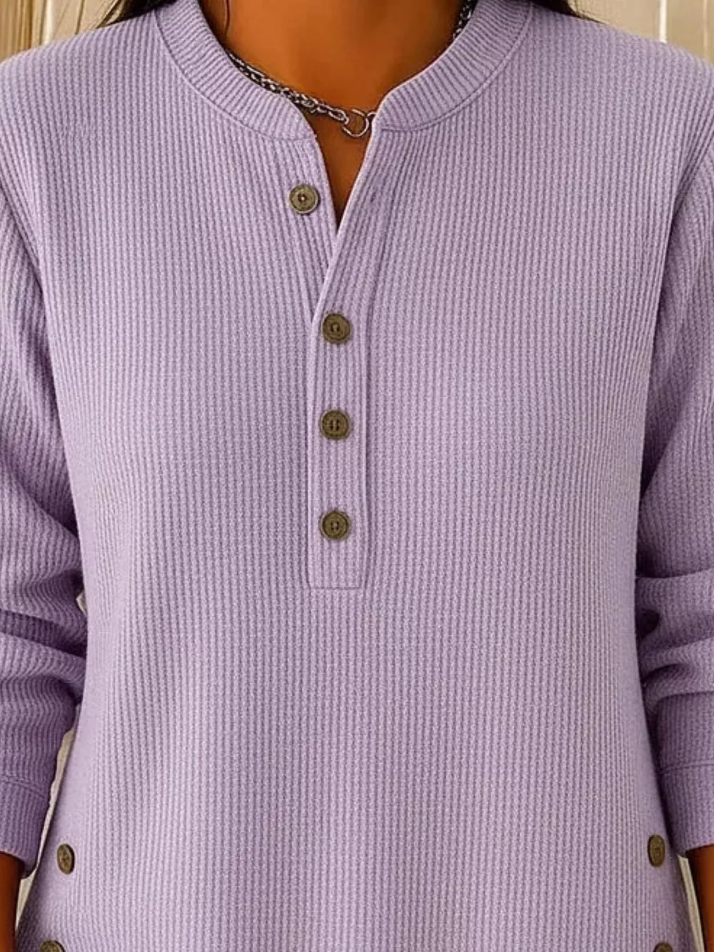 Full Size Button Detail Corduroy Top Plus Size, image 17