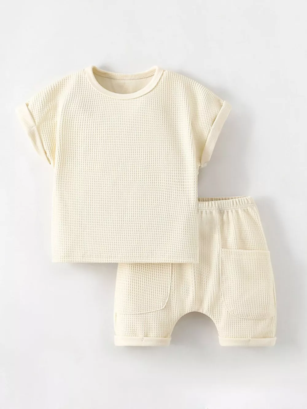 Children's Waffle Knit Tee and Shorts Set