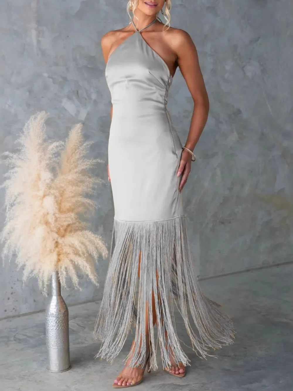 Fringe Halter Neck Dress, image 18