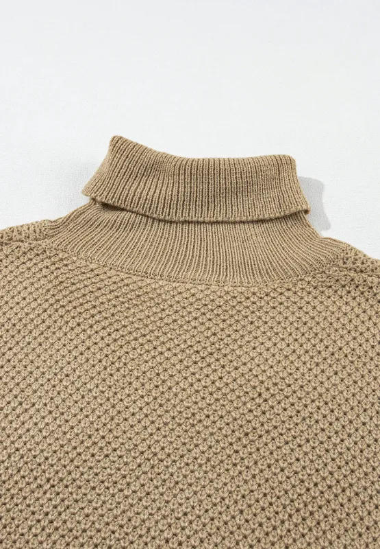Solid Color Turtleneck Short Sleeve Sweater, image 10