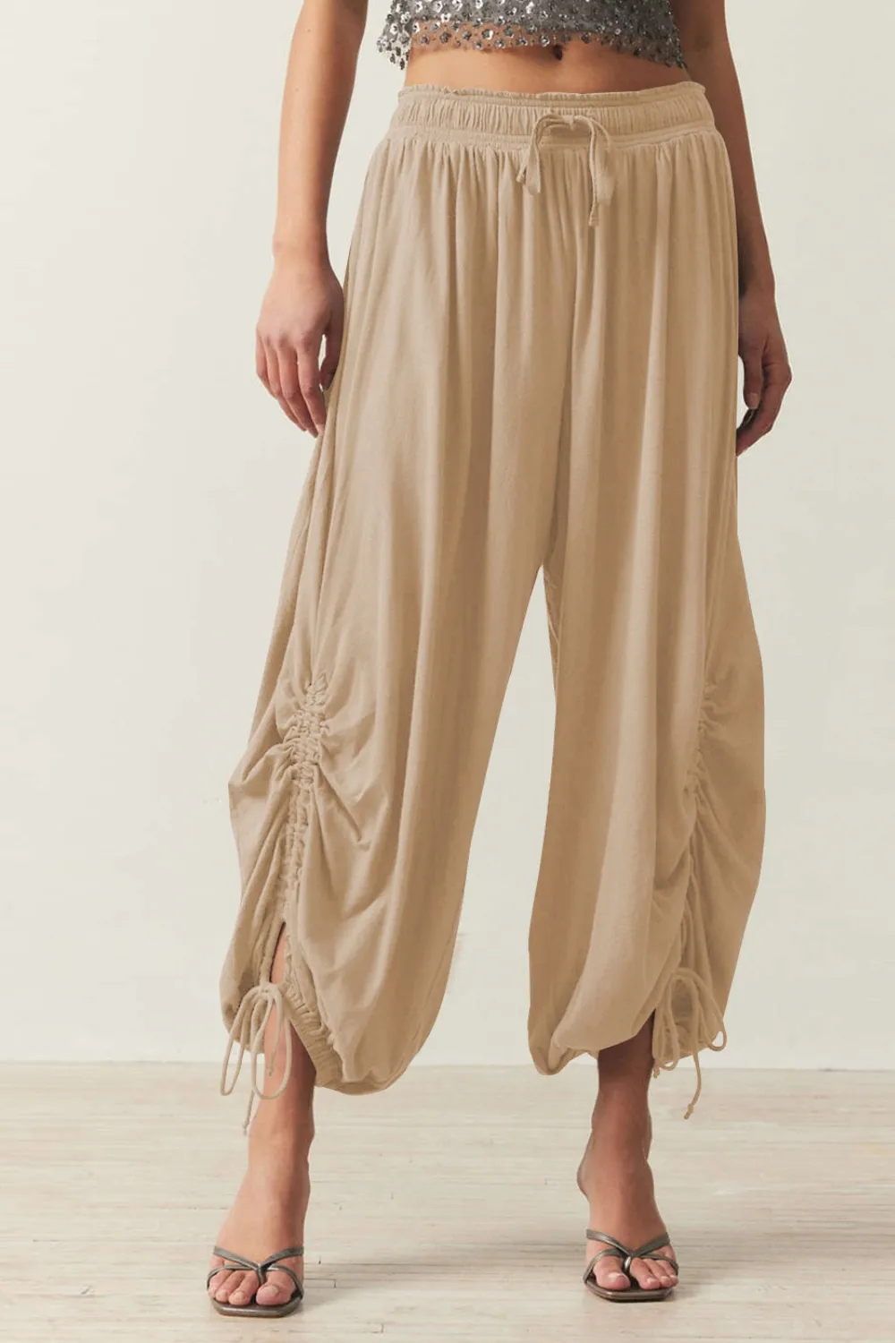 Drawstring Ruched Pants, image 21