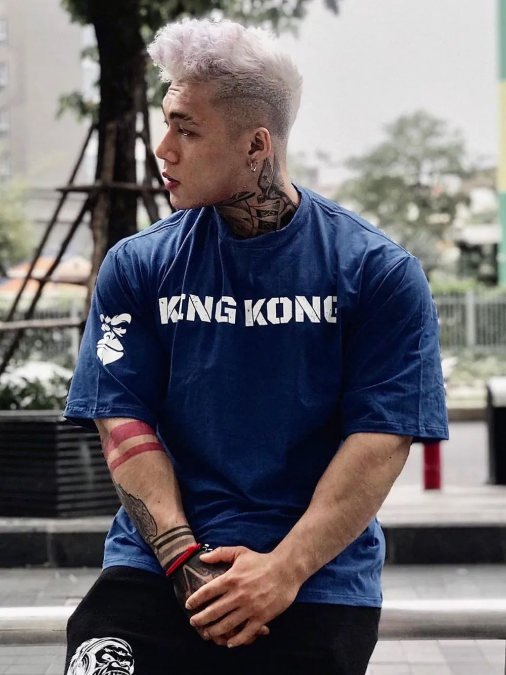 Men's Plus Size KING KONG Round Neck T-Shirt, image 9