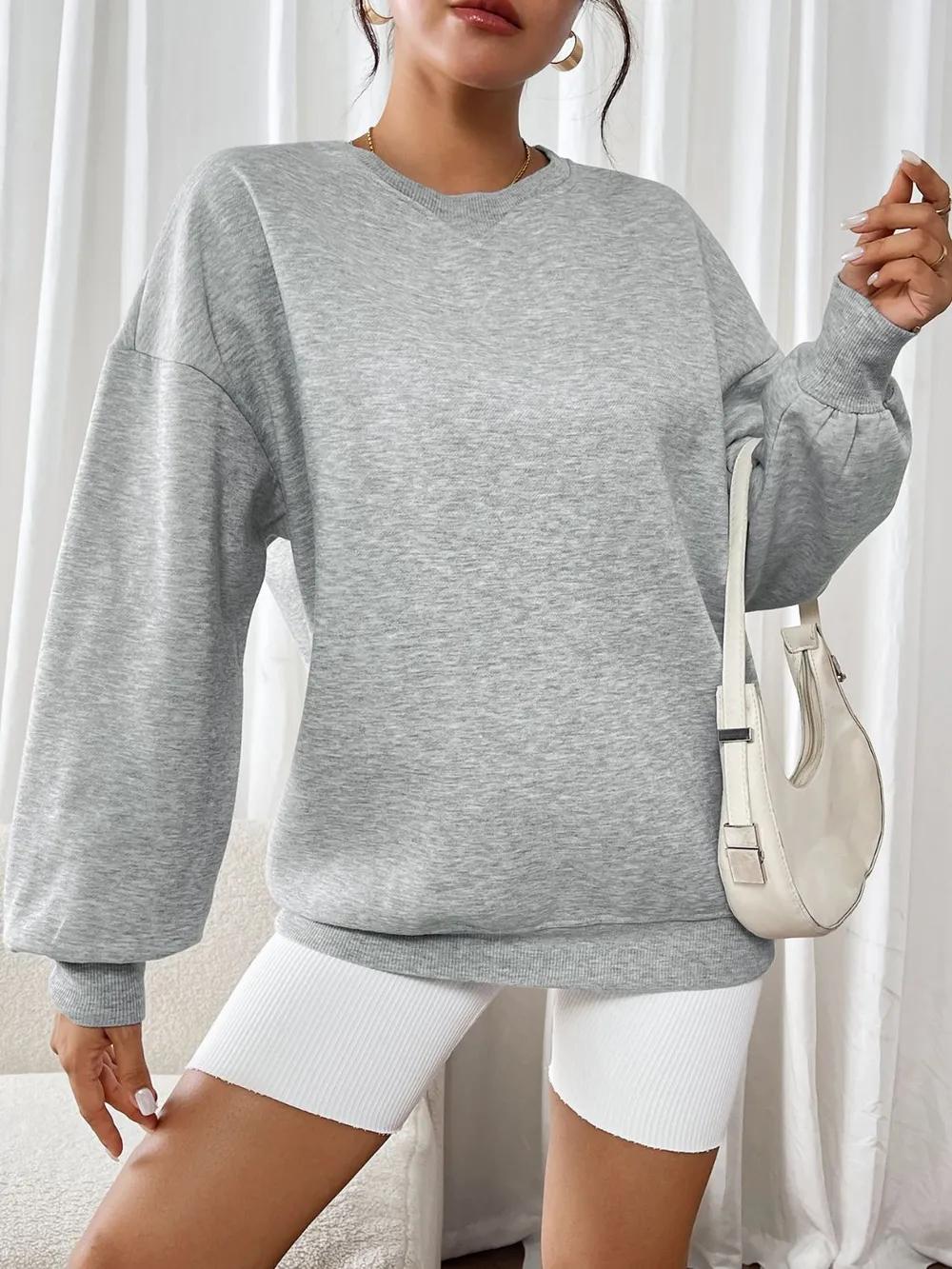 Round Neck Long Sleeve Sweatshirt, image 7