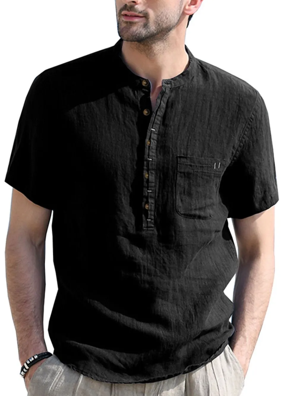 Men's Button Detail Short Sleeve Polo, image 8