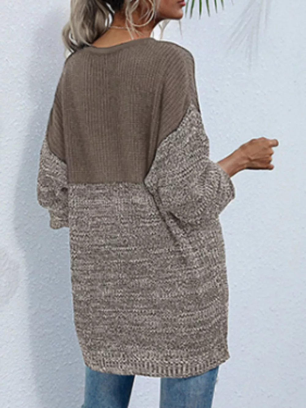 Color Block Long Sleeve Oversized Sweater, image 16