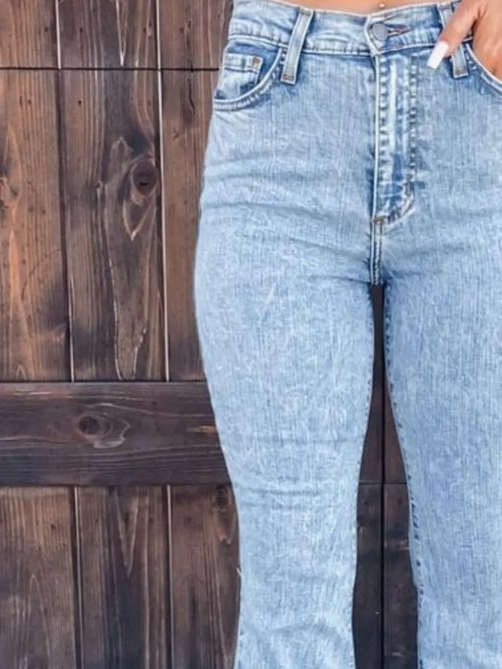 Raw Hem Bootcut Jeans, image 4