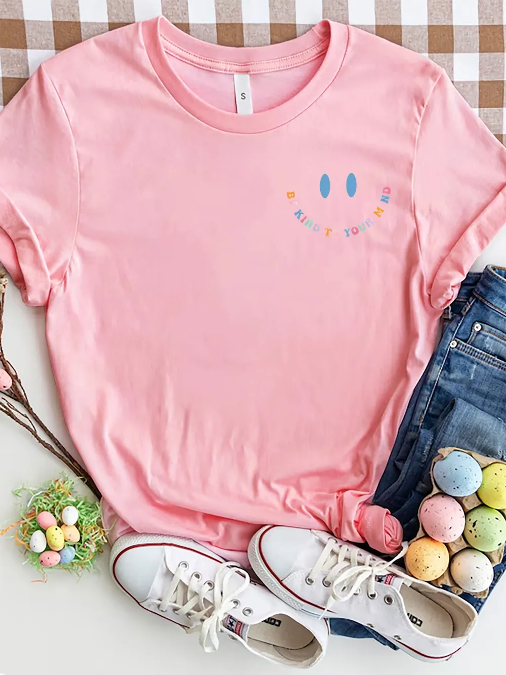 Letter Graphic Round Neck Short Sleeve T-Shirt, image 19