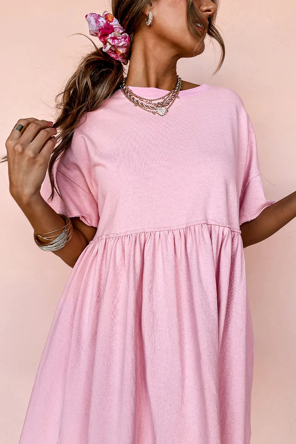 Round Neck Half Sleeve Mini Dress, image 7