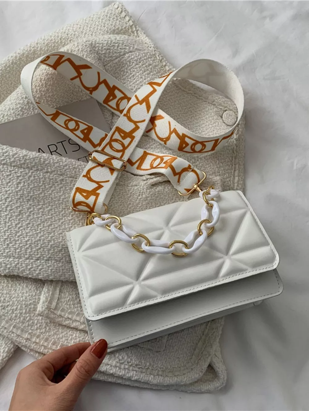 Quilted Adjustable Strap Crossbody Bag, image 2