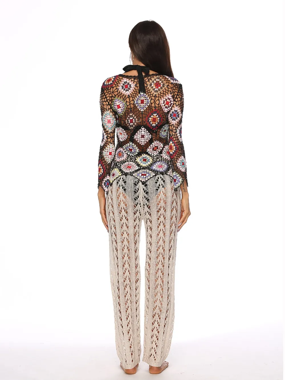 Cutout Drawstring High Waist Swim Pants, image 19