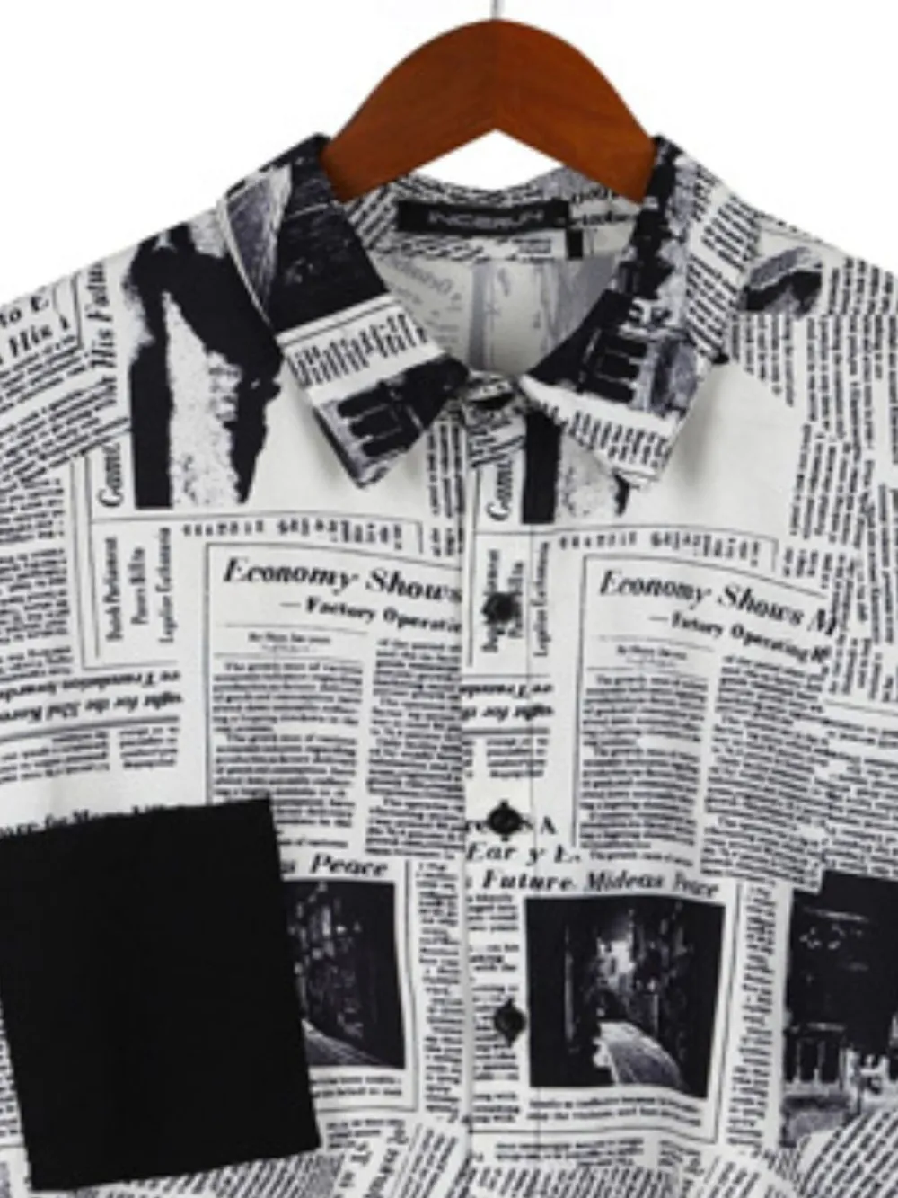 Men's Full Size Contrast Sleeve Button-Up Shirt Plus Size, image 3