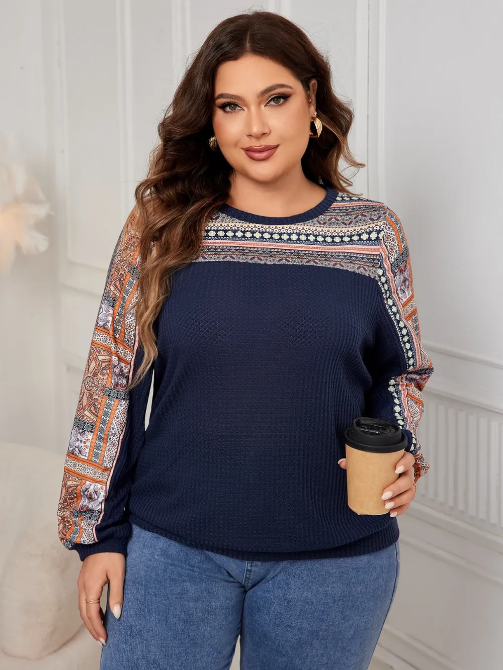 Plus Size Printed Long Sleeve Sweatshirt, image 18