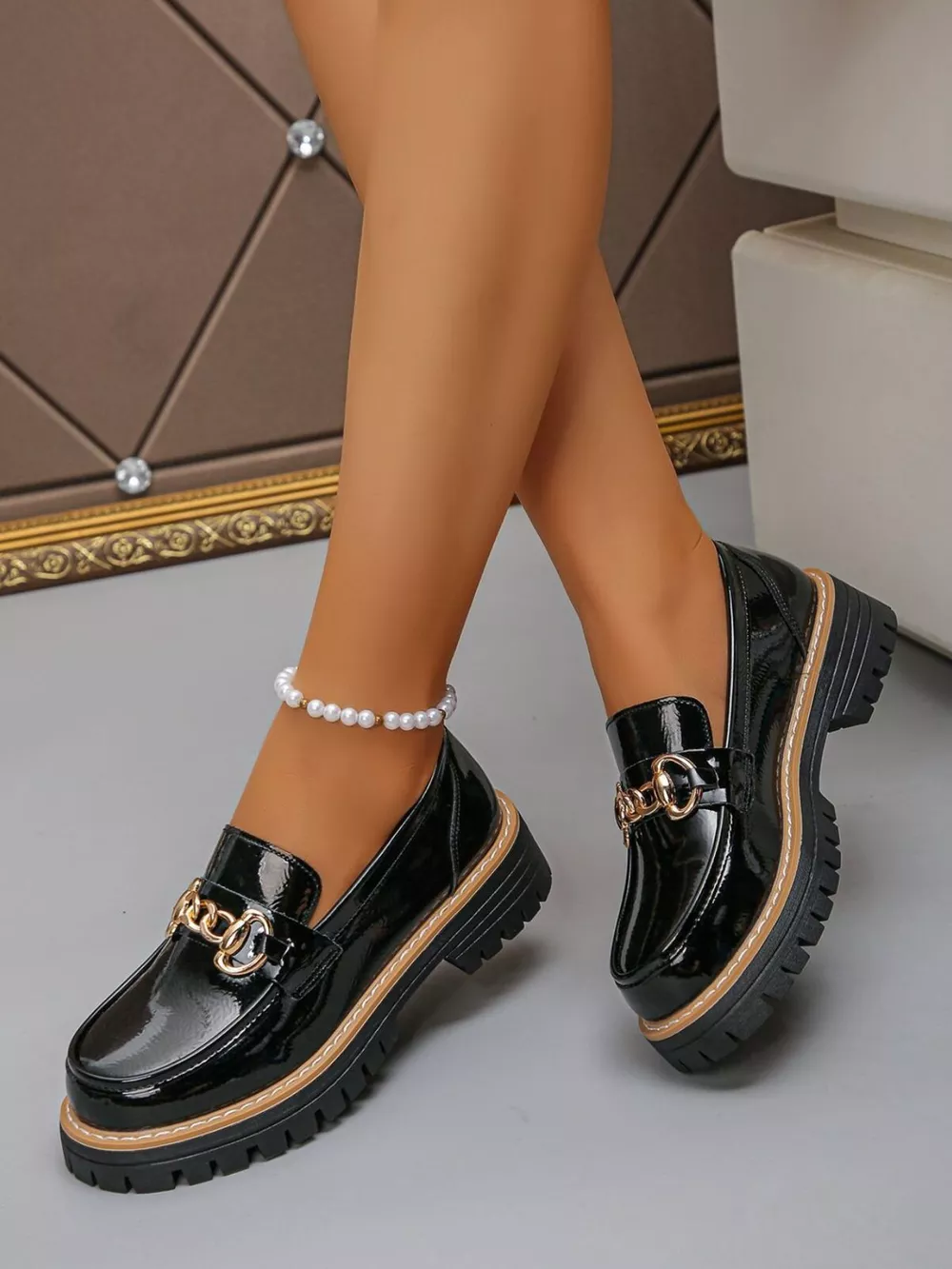 Round Toe Platform Loafers, image 2