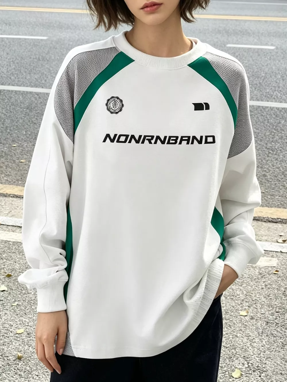 Color-Block Raglan Sleeve Sweatshirt, image 2