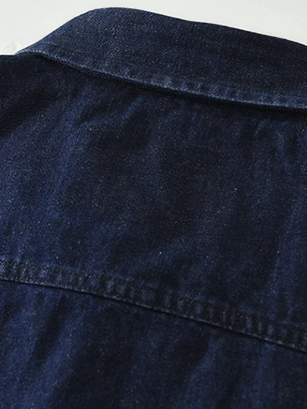 Men's Plus Size Button Up Long Sleeve Denim Shirt, image 2