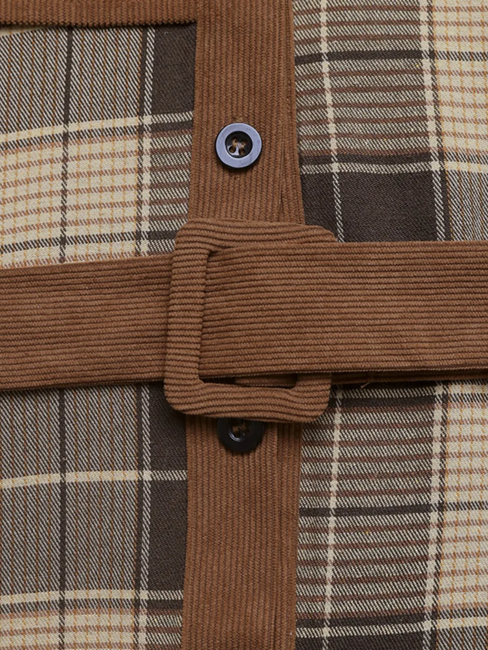 Button Front Plaid Long Sleeve Dress, image 9