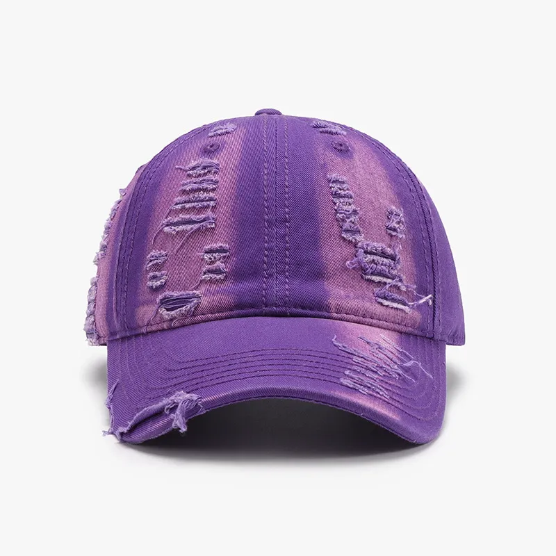 Distressed Adjustable Cotton Baseball Cap, image 5
