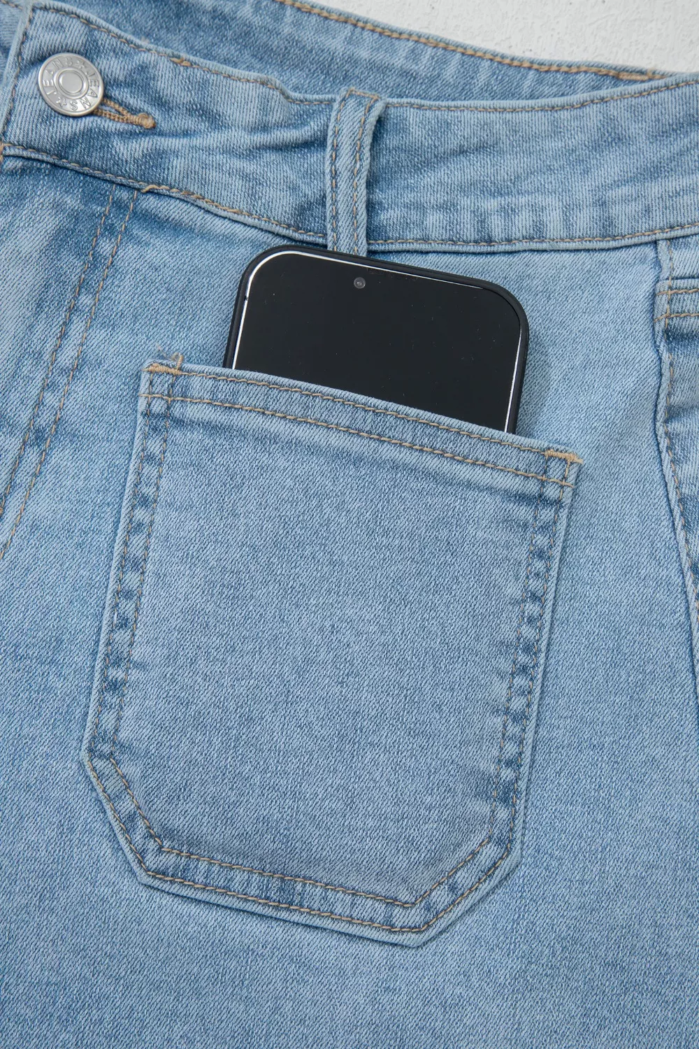 High Rise Patch Pocket Denim Shorts, image 8
