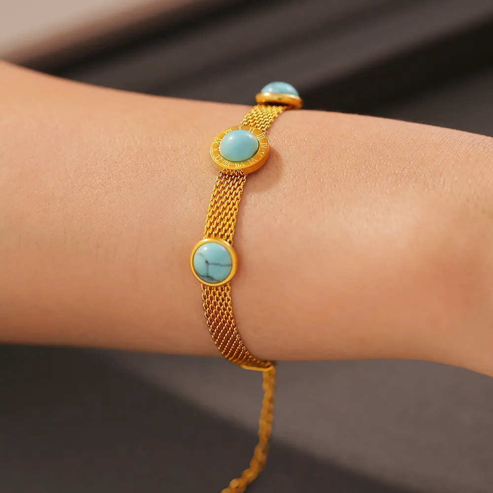 Turquoise Titanium Steel Bracelet, image 4