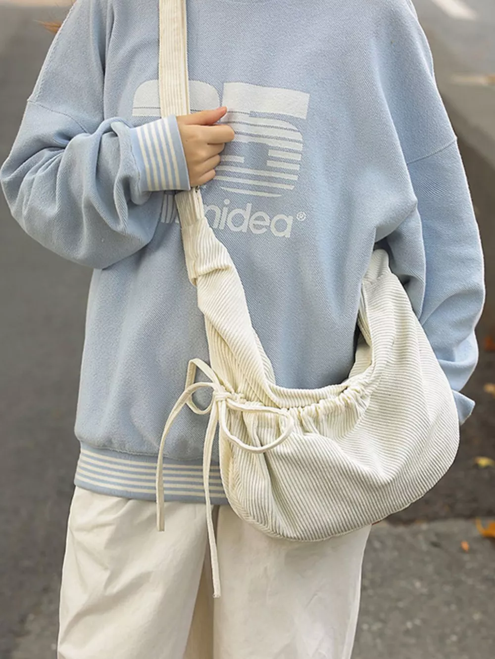 Corduroy Drawstring Crossbody Bag, image 10