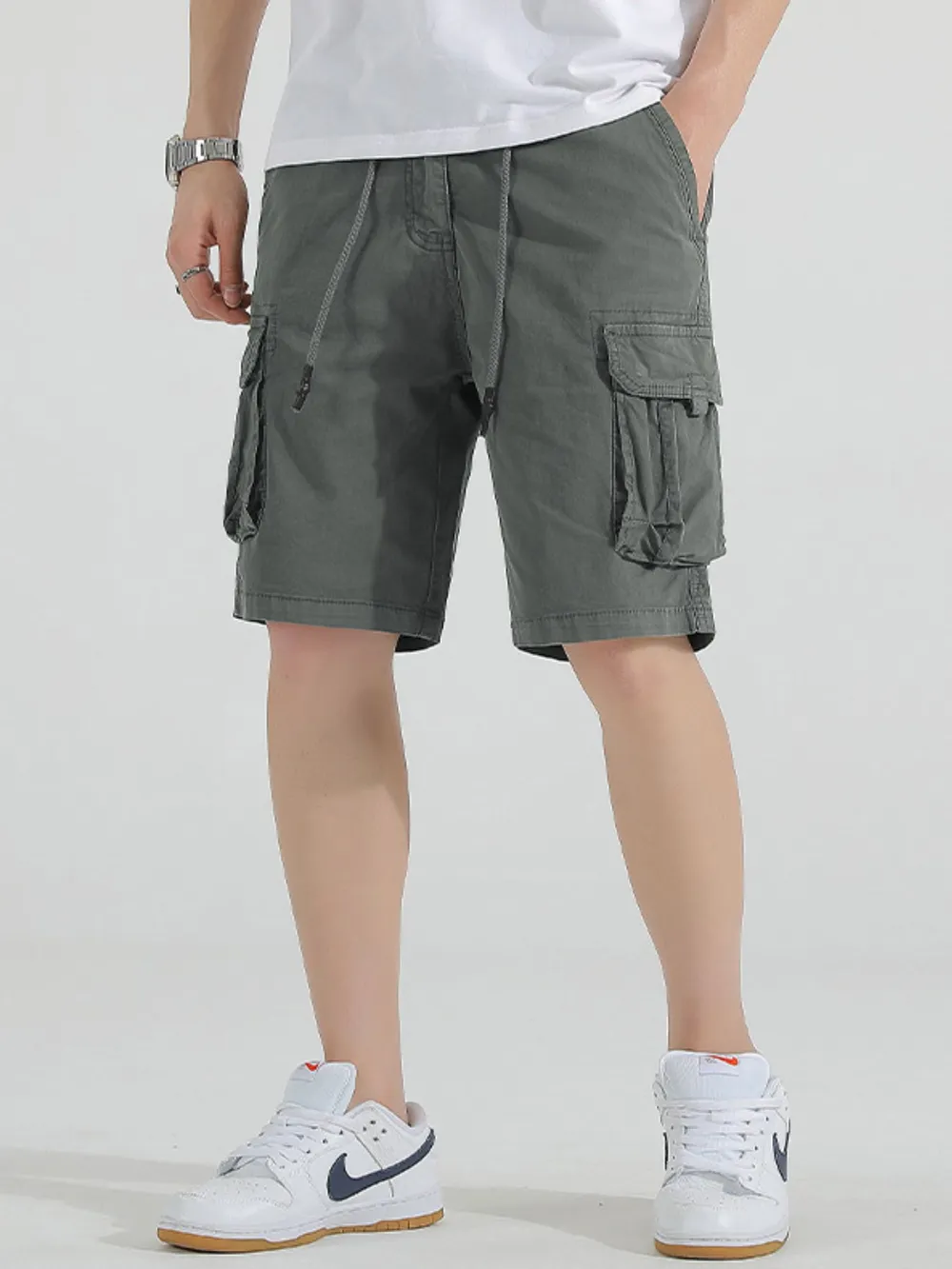 Men's Drawstring Cargo Shorts, image 2