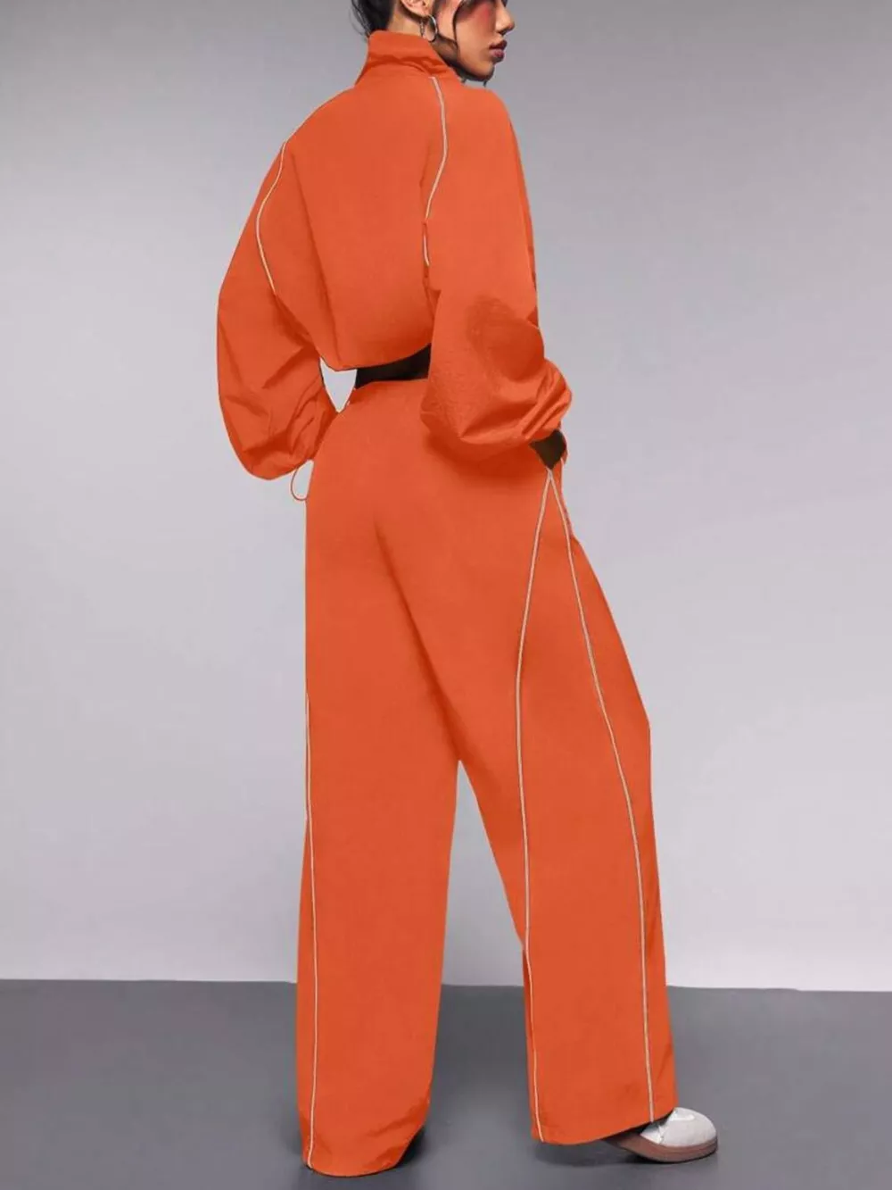 Crop Jacket and Wide-Leg Pants Set, image 10