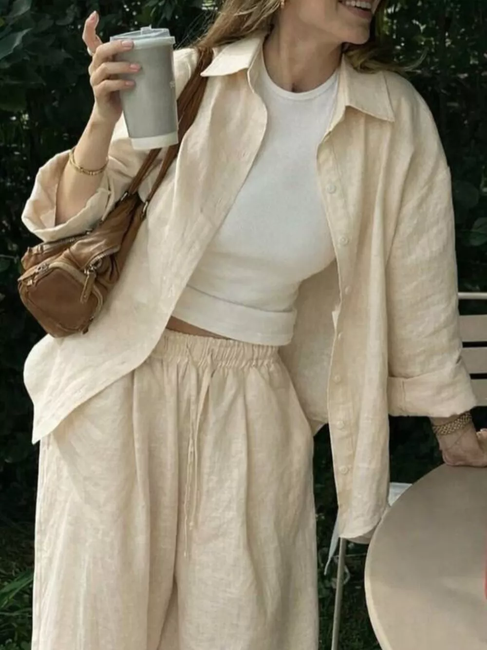 Button Up Long Sleeve Shirt and Pants Set, image 2