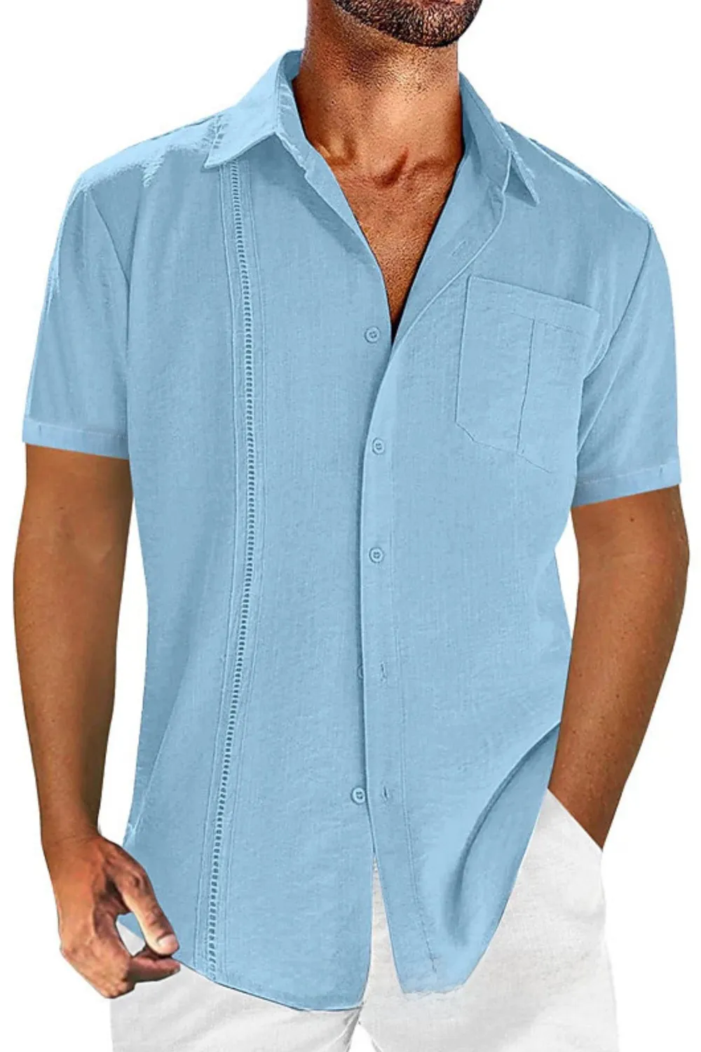 Men's Full Size Casual Short Sleeve Button Down Shirt Plus Size, image 6