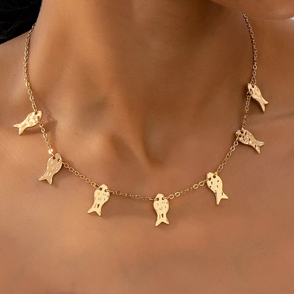 18K Gold-Plated Fish Charm Necklace