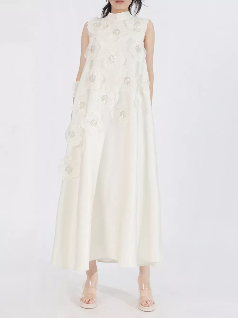 Floral Embellished Sleeveless Maxi Dress, image 3