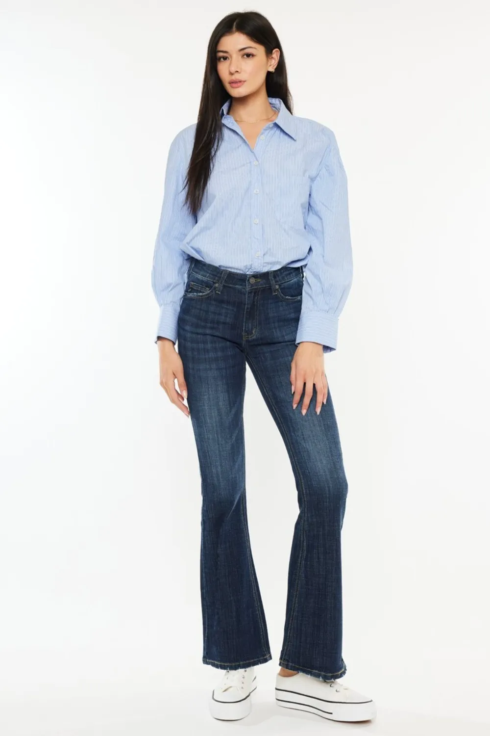 Full Size Mid Rise Flare Jeans, image 8