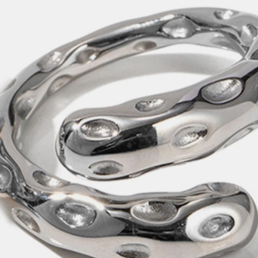 Titanium Steel Gold-Plated Bypass Ring, image 9
