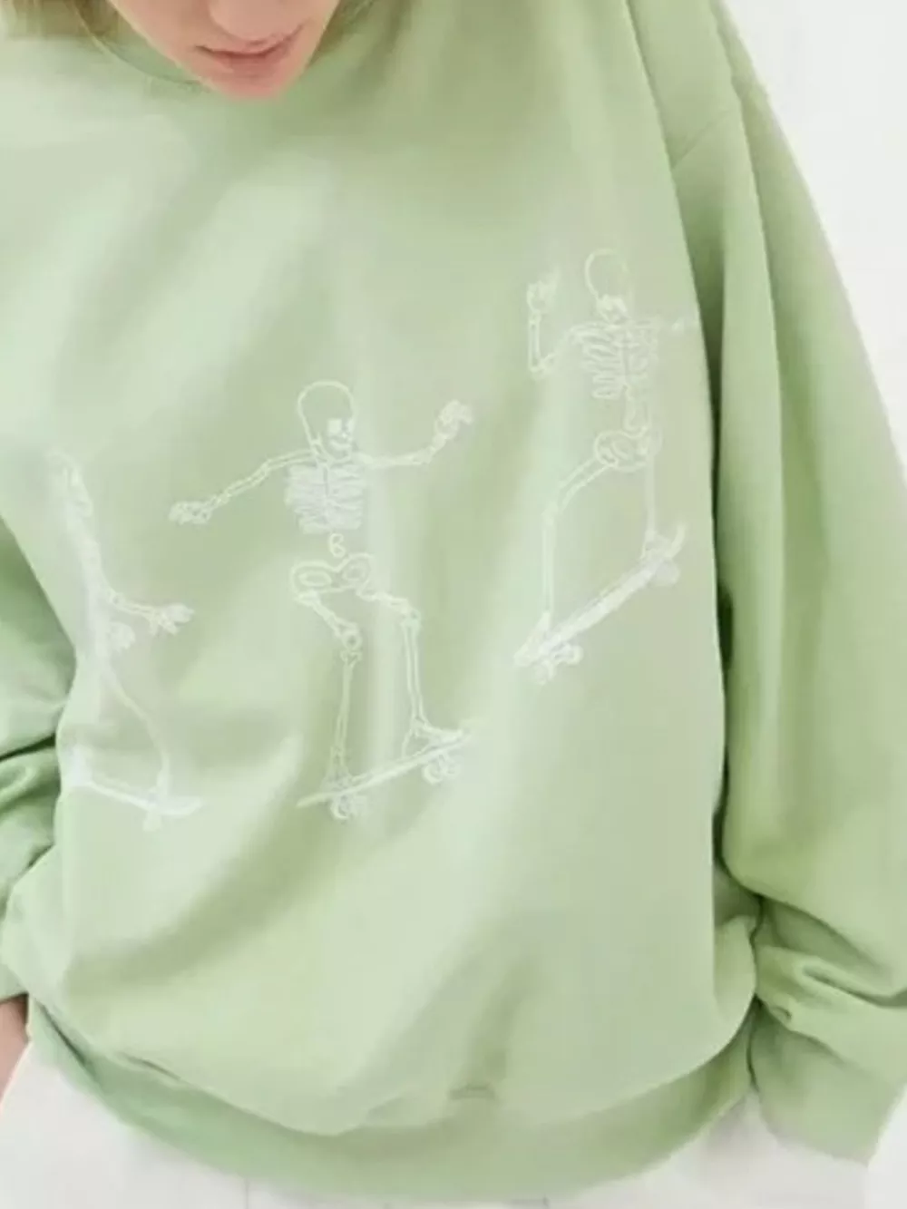 Skeleton Graphic Round Neck Sweatshirt, image 14