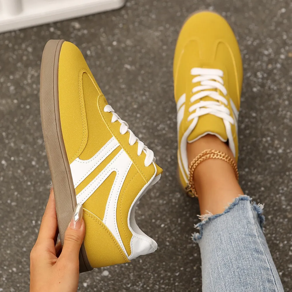 Lace Up Round Toe Flat Sneakers, image 2