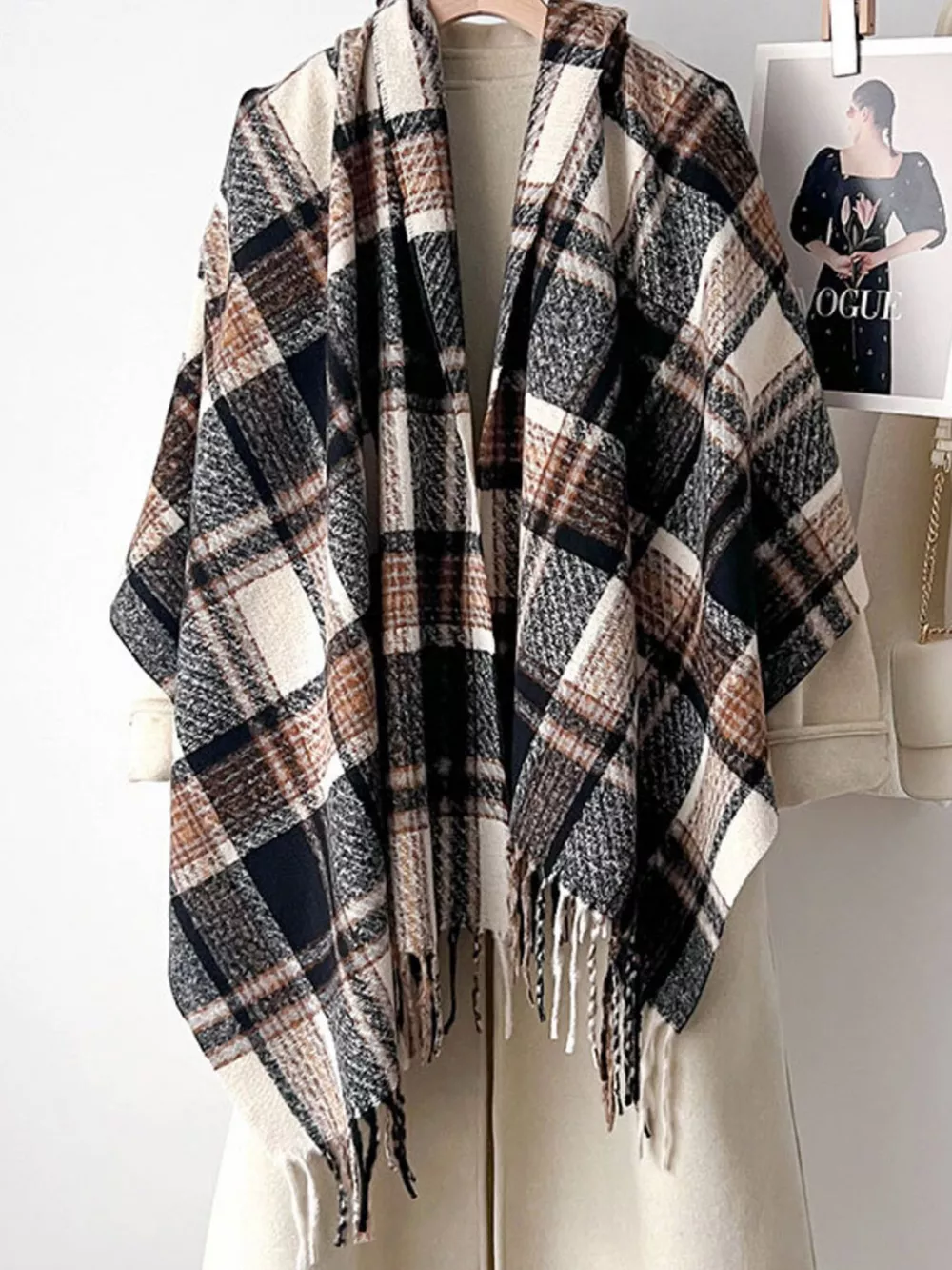 Warm Plaid Winter Scarf, image 10