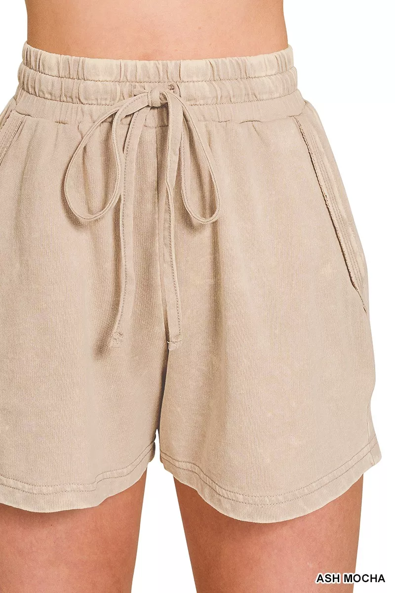 French Terry Acid Washed Relaxed Top & Short Set, image 13